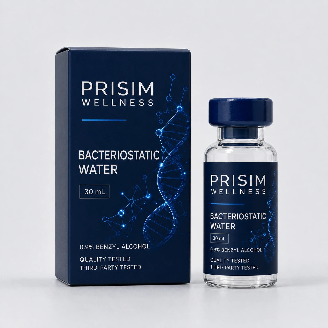 Prisim Wellness Bacteriostatic Water 30 mL quality-tested product packaging