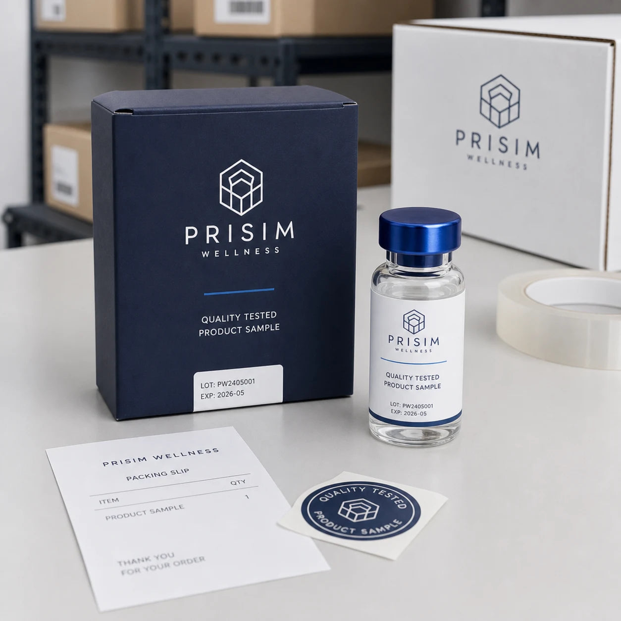 Prisim Wellness quality-tested product fulfillment and packaging